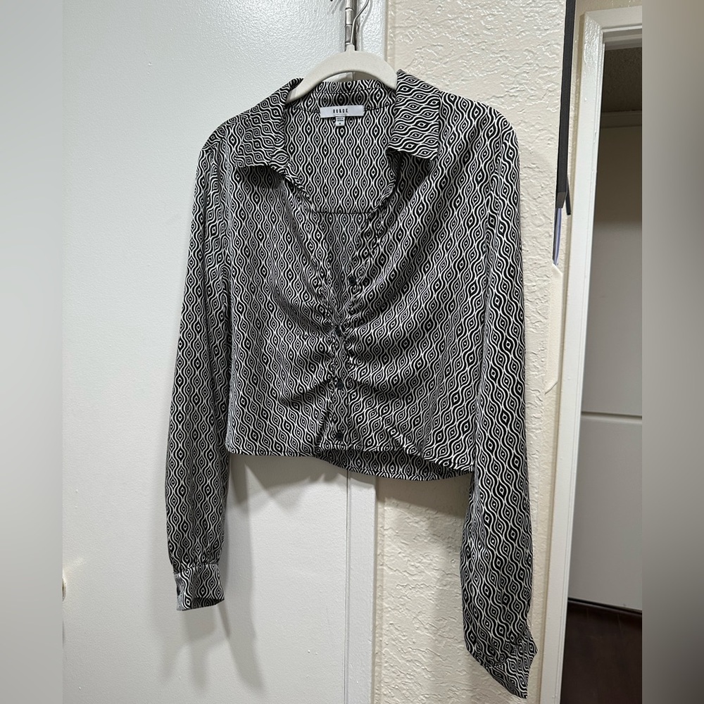 cropped button up
